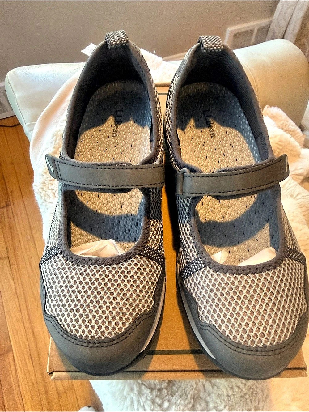 L.L.Bean Vacationland Sport MJ Sport Mary Jane Sneakers Gray US 7.5 Like New